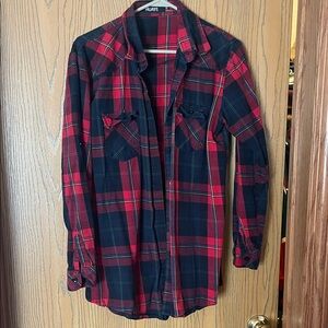 Red & Black Plaid Flannel Shirt